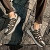 Breathable Mesh Hiking Sneakers Men's Thick-soled Outdoor Trekking Camping Shoes Male Elastic Climbing Shoes Wear-resistant