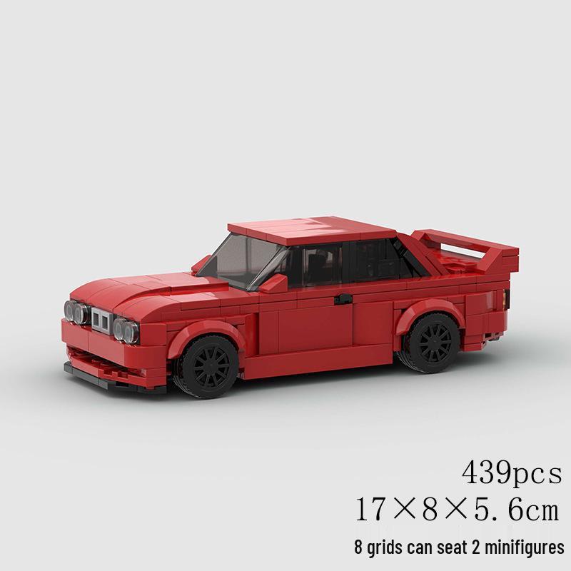 Red Sports Car DIY Puzzle: Compatible Lego Small Bricks Educational Building Blocks Toy for Children