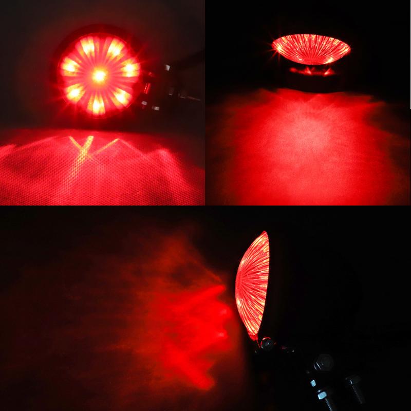 1pcs Motorcycle accessories Retro Modified LED taillights Cruise metal brake lights Running lights Round taillights