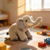 Cute Gray Elephant Plush Toy With Short Velvet Fur For Kids Birthday Gift