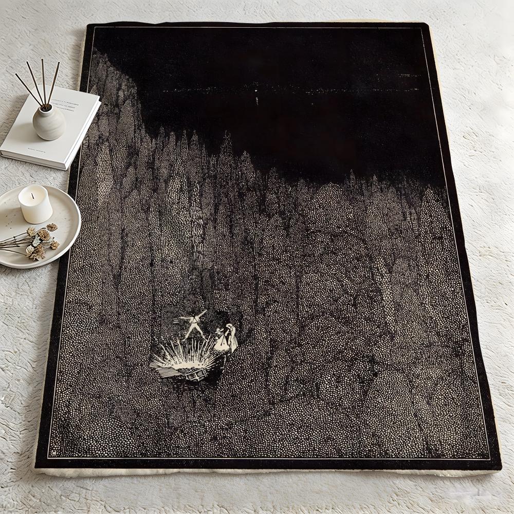 art HHarry Clarkee Throw Warm Soft Flannel Blanket Multiuse for Sofa Bed Camping Travel Nap