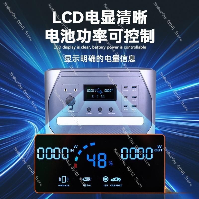 Estação de Energia Portátil de Alta Capacidade 1200W para Exterior, Power Bank de Armazenamento de Energia de Emergência de Alta Potência 220V para Acampamento, Viagem de RV