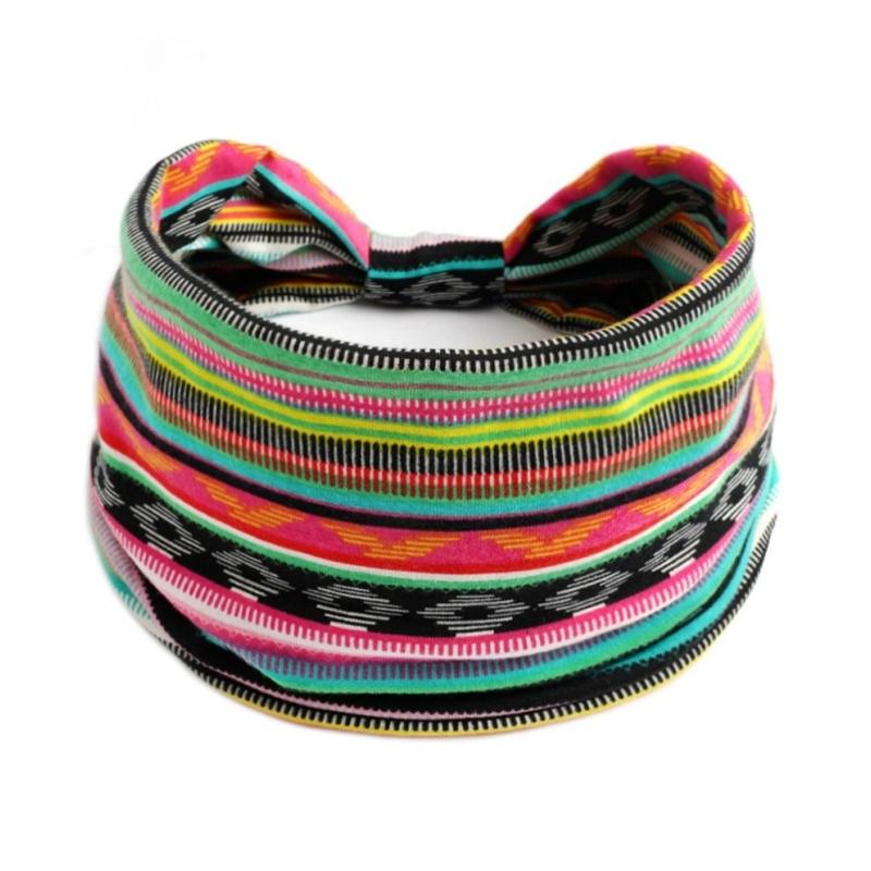 Haarschmuck Retro Haarband Dicke Breite Stirnbänder Turban Workout Bedrucktes Stirnband Kopfwickel für Damen Yoga Sport Haarband