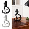 3D Printed Cat Figurine Minimalist Elegant Sitting Cat Sculpture Modern Animal Ornament