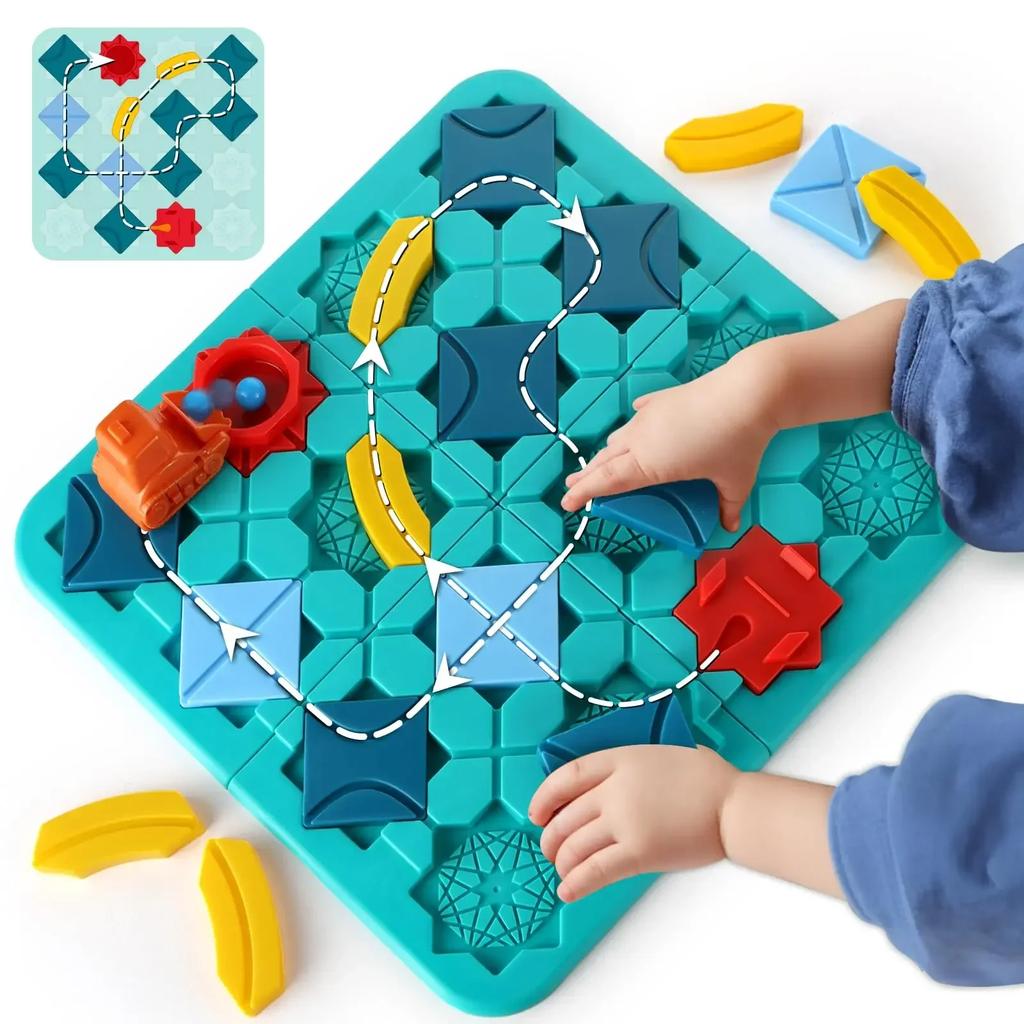 Jouets Éducatifs Montessori Non Toxiques pour Enfants Labyrinthe de Route Jeux de Construction Logique de Route Jeux de Société Familiaux Grands Casse-Têtes Intelligents Jouets