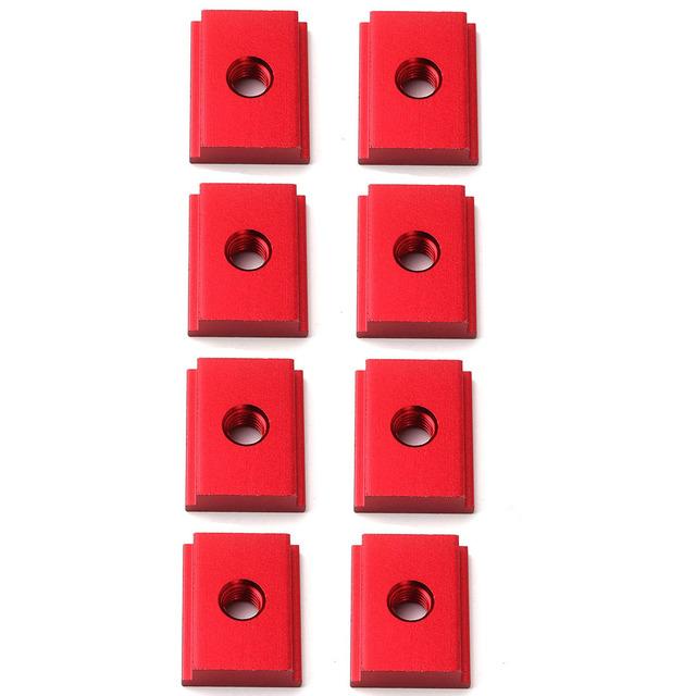 

8pcs Workbench M6/M8 T Slot Nut Bolts T-track Slider Aluminum Alloy 30/45 Type Tracks Jigs Screw Slot Fastener Woodworking Tool M6 червоний
