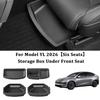 Under Seat Storage Box For Tesla 2026 Model YL 6-Seat TPE Drawer Front Rear Seat Lower Organizer Tray Car Interior Accessories