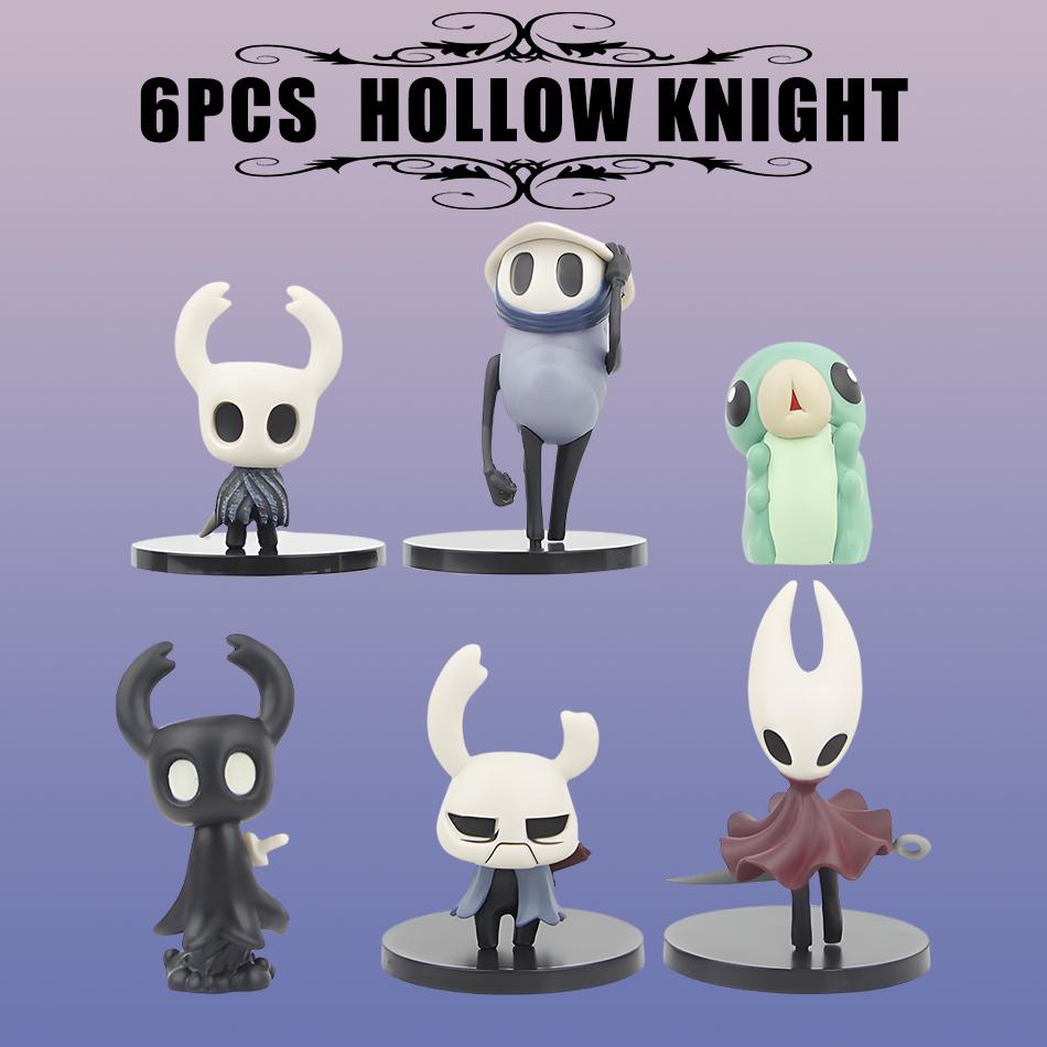 6 Stück/Set Hollow Knight Silk Song Knight Hornet Quirrel Zote Grub Figur Niedliche Spielzeuge Modellpuppe Brinquedos