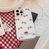 Gilded Red Checkered Bow IPhone 15 Phone Case Apple 14 Suitable for 16promax Glass Hard 13 Sweet