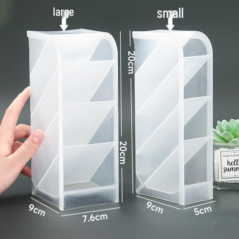 Desktop Frosted Transparent Pen Holder & Makeup Organizer