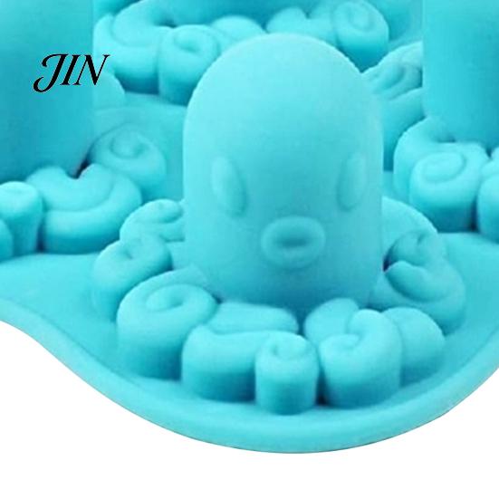 4 Grid Ice Cube Maker Octopus Tray Mold, Maker, Food Grade Four-piece Mold Soft TPR Easy Release for Jelly Chocolate Drinks And Cocktails