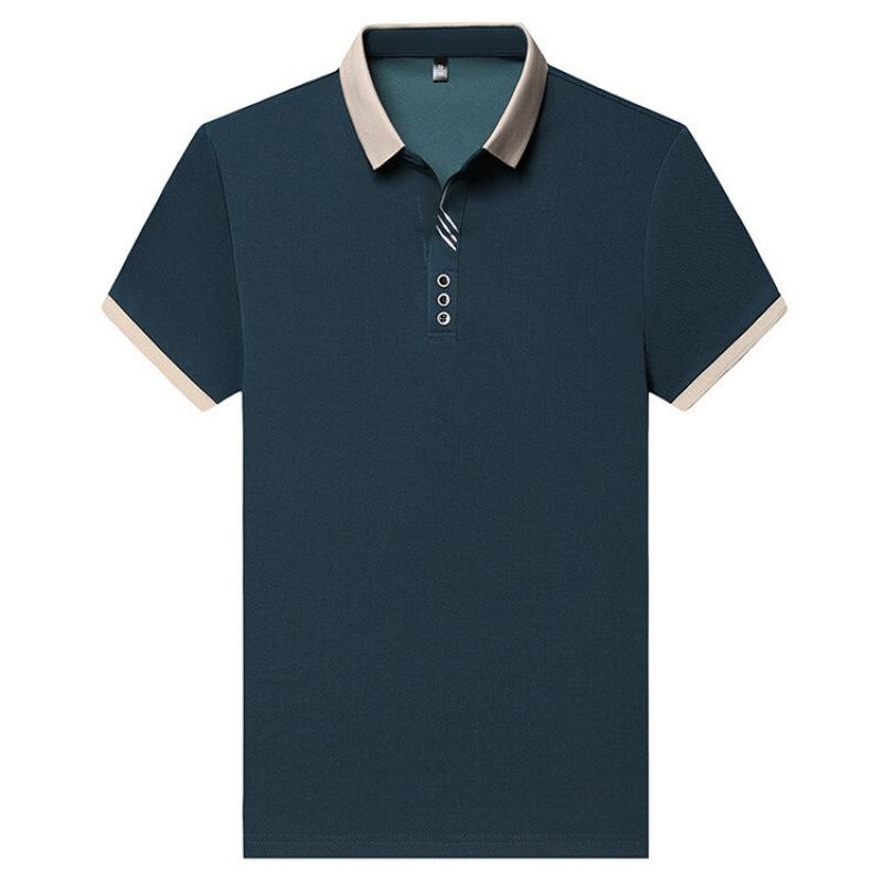 Men'S Short-Sleeve T-Shirt Summer Scissor Collar Casual Youth Men'S Solid Color Half-Sleeve Polo Shirt