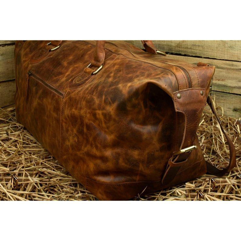 Fathers Day Leather Duffle Bag Gift Large Weekend Bag Vacation Holiday Travel Bags Groomsmen Gifts Best Weekender Overnight Bag