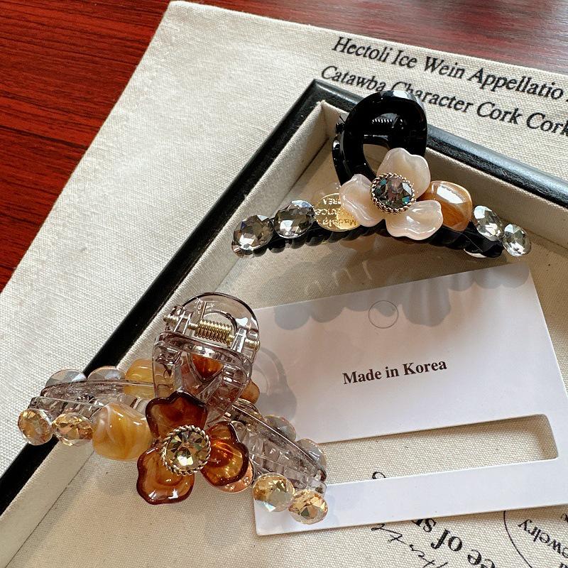 Korean Luxury Style Elegant Flower Diamond Acrylic Hairpin