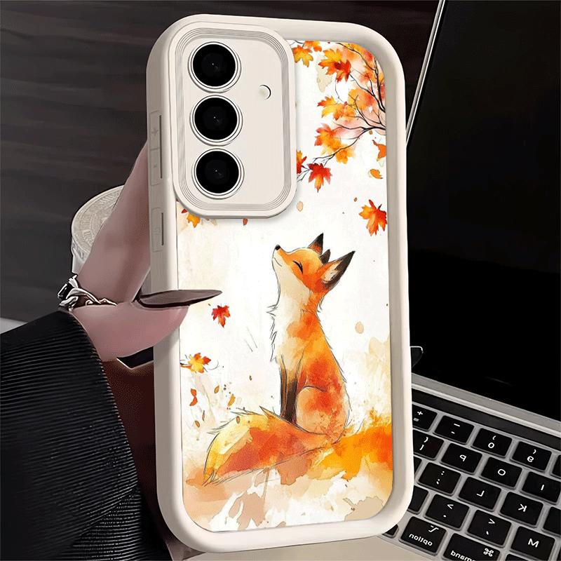 Phone Case for Samsung Galaxy A17 A16 A15 A14 A13 Cartoon Fox Animal A56 A36 A26 A55 A35 A25 A54 A34 A24 A53 A33 A23 A07 A06