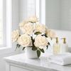 9 Head Artificial Rose Flower Green Leaves Faux Rose Flower Branch Fake Flower  Valentine's Day