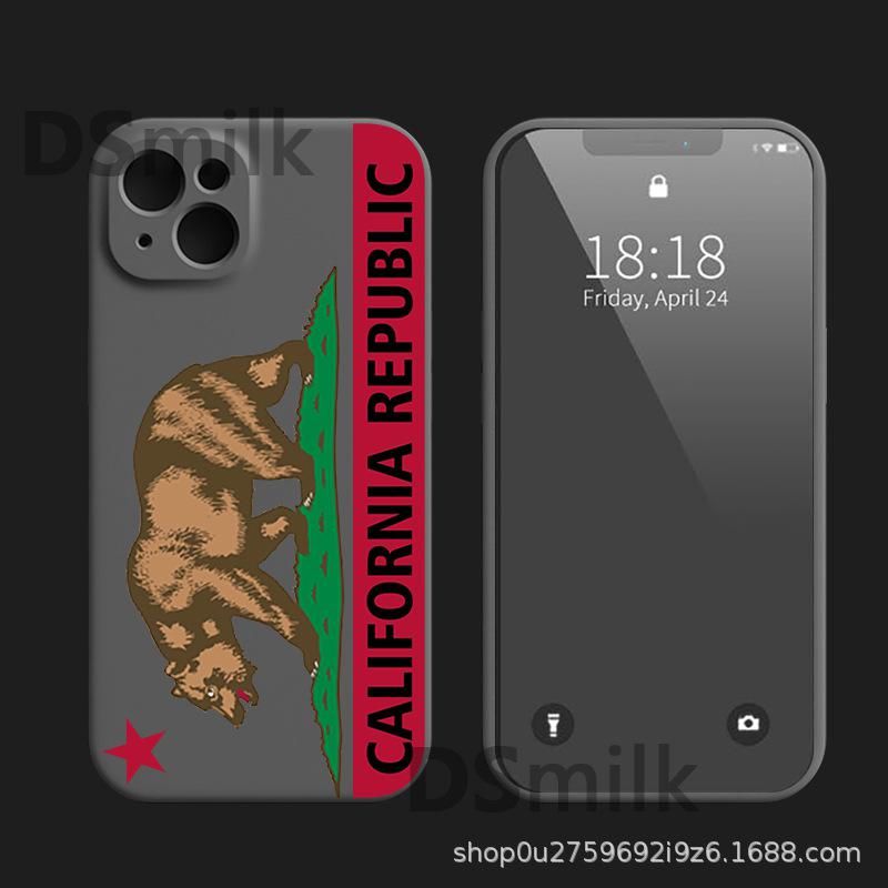 California Silicone Phone Case for iPhone 13/14/15 Pro Max, XS, 11, 12 - Frosted Design - Available for XS, 11, 12 Mini, Pro, Pro Max