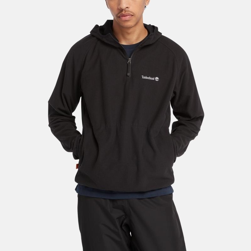 Timberland Logo Embroidered Outdoor Casual Moisture-Wicking Fleece Hooded Jacket Men Jackets Black A2KS5-001