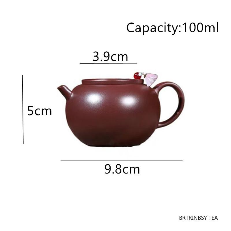 Yixing Handmade Purple Clay Teapot Cute Small Capacity Tea Pot Chinese Household Beauty Kettle Raw Ore Zisha Tea Set 100ml