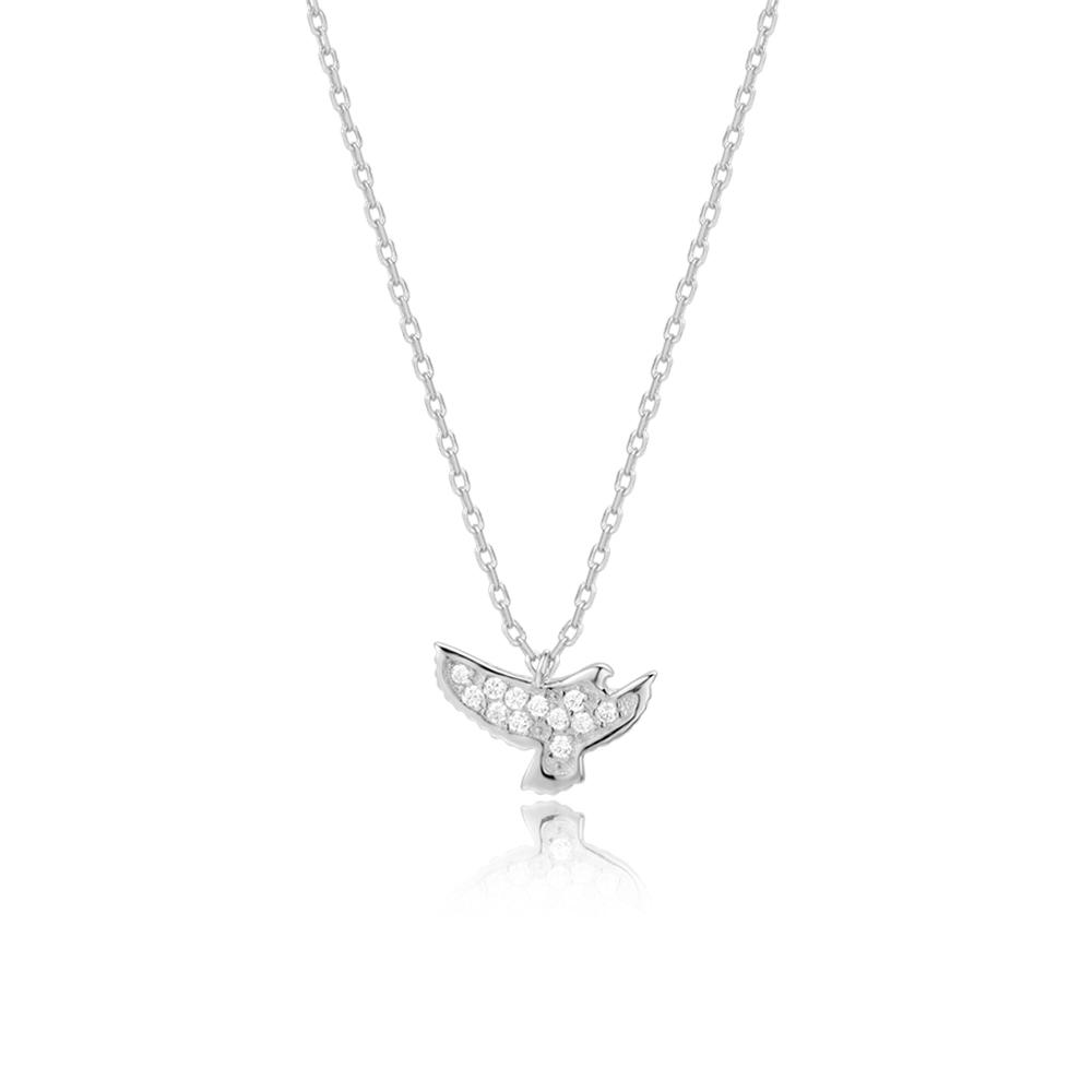 ANDYWEN 925 Sterling Silver Bird Zircon CZ Pave Pendant Long Chain Luxury Fine Jewelry