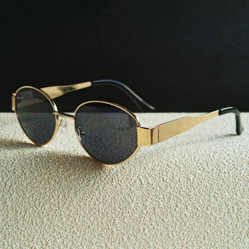 Fashionable and Trendy Women s Glasses with Oval Metal Frame Retro Glasses Suitable for Daily Commuting
