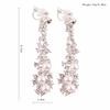 Long Pearl Bijou Earrings 1 Pair Silver 2 Pieces Left and Right Set Zirconia Crystal Ear Clip Charm Rhinestone / (color) CP158/SP