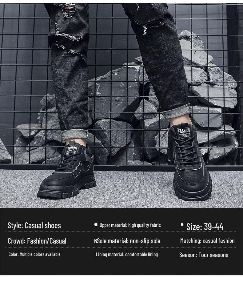 2025 Spring Trendy Men's Thick-Soled Martin Boots: British Style Casual Sports Outdoor Shoes