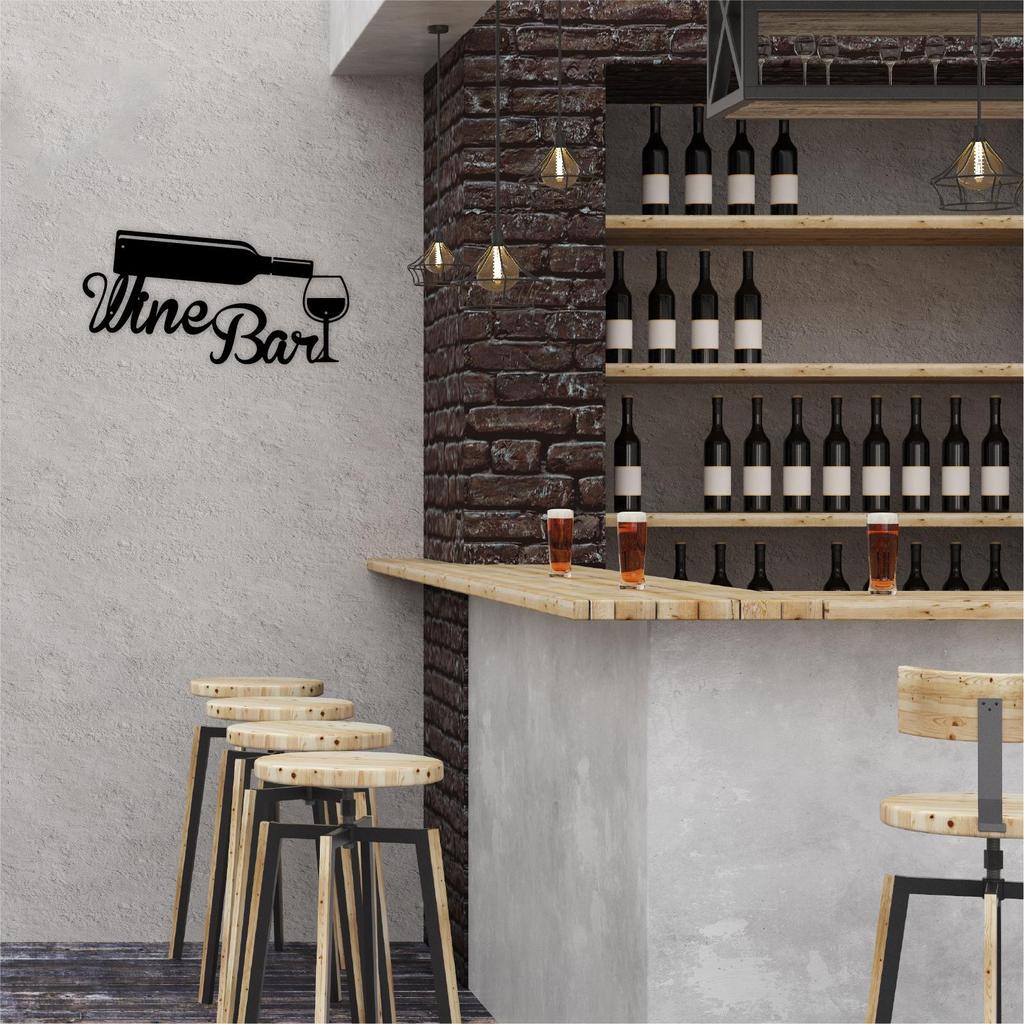 European Wine Glass Silhouette Wall Art - Metal Hanging Ornament Bestseller