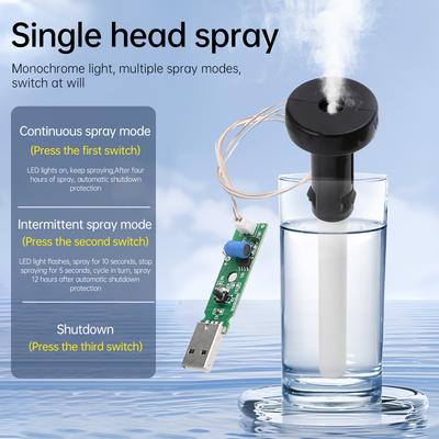DC 5V Interfejs USB Mini Nawilżacz Moduł Atomizujący Strumień Ciągły [Moduł + Płytka Atomizująca + Patyczki Bawełniane + Podpórka]