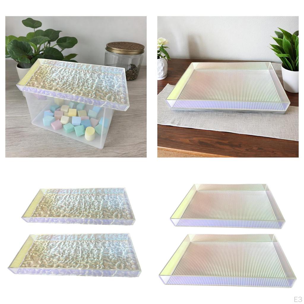 Colorful Acrylic Tray Vanity Versatile European Style Makeup Organizer Ornate Serving