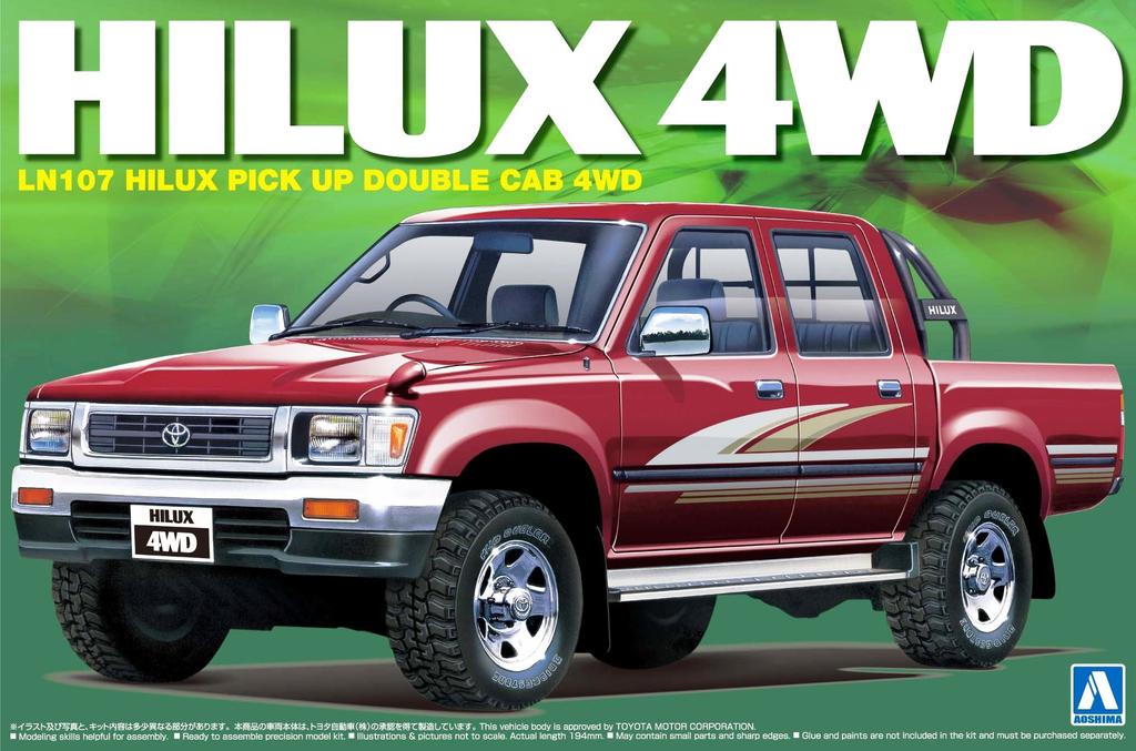 Aoshima Bunka Kyozaisha The Best Car GT Series Toyota Hilux Pickup Double Cab 4WD Plastic Model 1/24 No.82