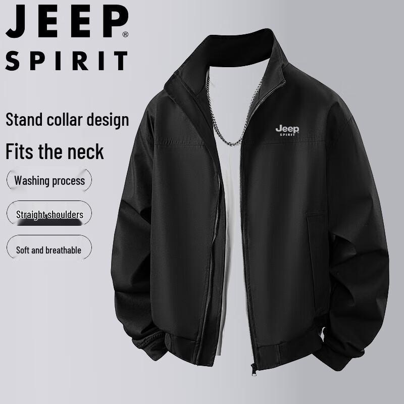 JEEP SPIRIT Men's Spring Autumn Stand Collar Jacket