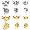 50pcs/lot Stainless Steel Gold Plated Connector Clasp Crimp End Beads For Bracelet Necklace Chains DIY Jewelry Making Supplies