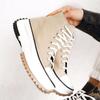 Women Platform Canvas Sneakers Lace -Up High Top Female Casual Shoes Fashion Zebra Pattern Lace Up Lady Sports Boots Spring
