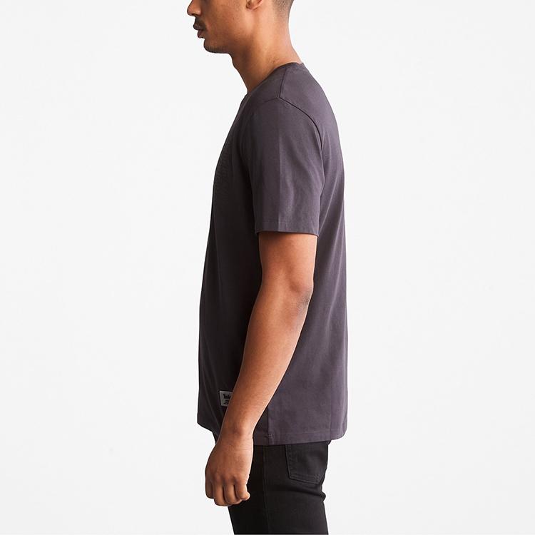 Timberland Casual Letter Print Short Sleeve T-Shirt Men Tops Obsidian A294W-D98
