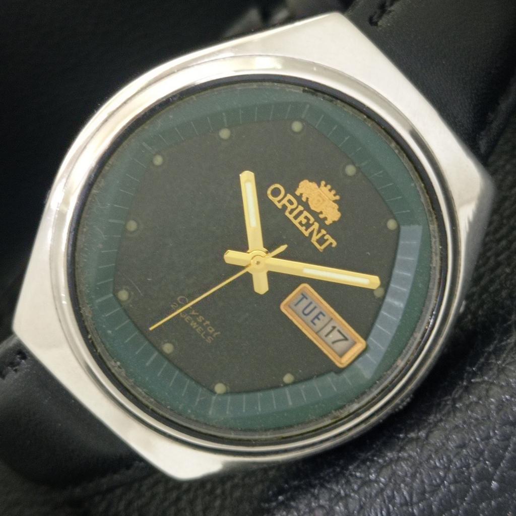 АВТОМАТИЧЕСКИЕ ВИНТАЖНЫЕ ЧАСЫ ORIENT CRYSTAL 46943 ЯПОНИЯ МУЖСКИЕ ОРИГИНАЛЬНЫЙ ЦИФЕРБЛАТ a703434-1