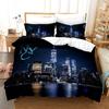 Luxury New 3D Print New York City Night View Bedding Set Queen King Size Duvet Cover Pillowcase Set Soft Home Textile Bedclothes