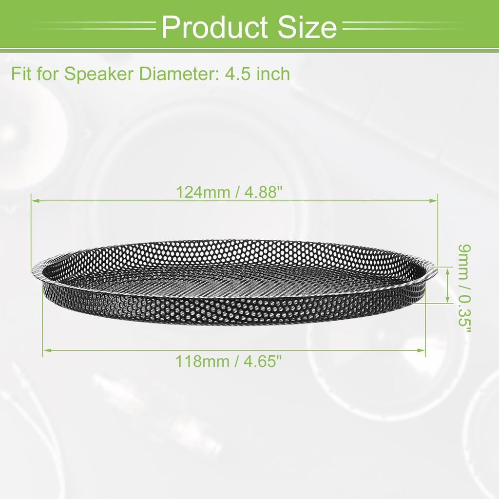 ACROPIX Universal 4.5" Speaker Grille Mesh for Audio Subwoofer 118x124x9mm Frameless Black - 1 Pack