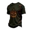 Men's Short Sleeve Casual T-Shirt with Halloween Print for Holiday Parties