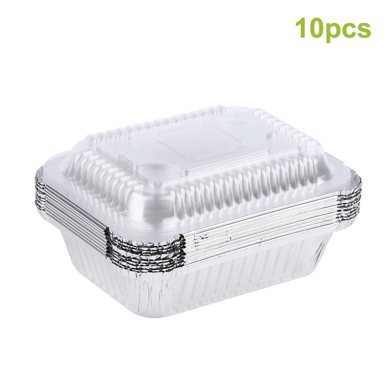 10/20/30/50 шт. Алюминиевая фольга Поддоны для сбора жира с крышками для грилей барбекю, жарки 470 мл Поддоны для сбора жира барбекю Кухонная утварь 10pcs