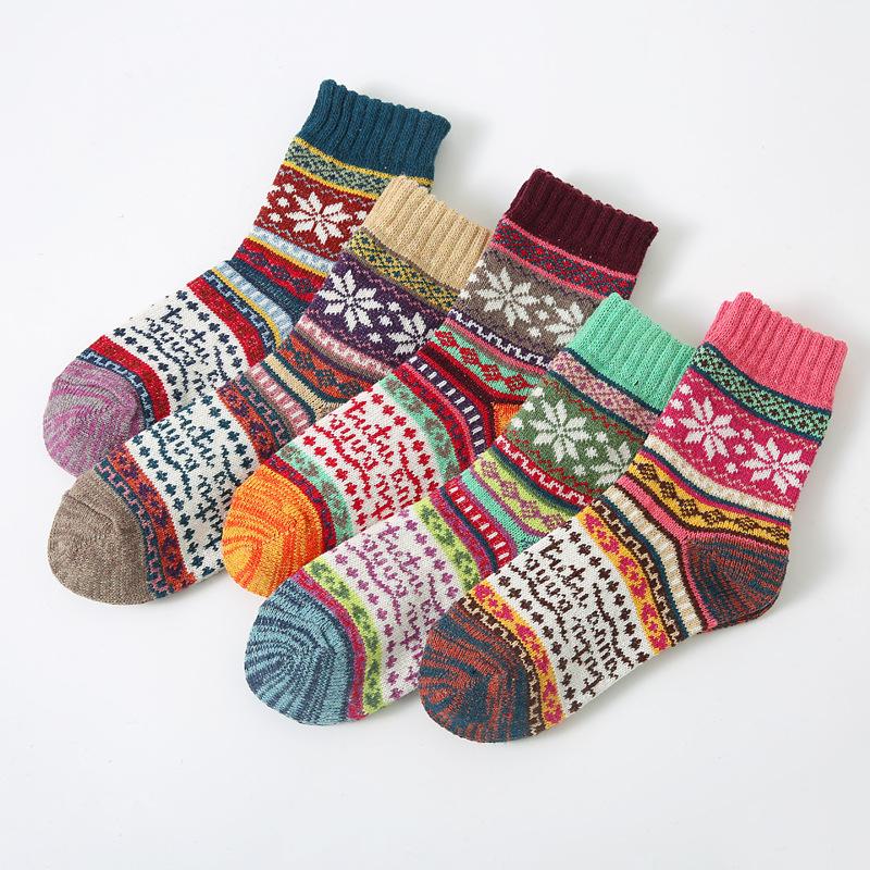 5/10 Pairs Comfortable Casual Autumn Winter Thickened Warm Rabbit Wool Socks Fashionable Versatile Short Vertical Stripe Towel Socks for Women