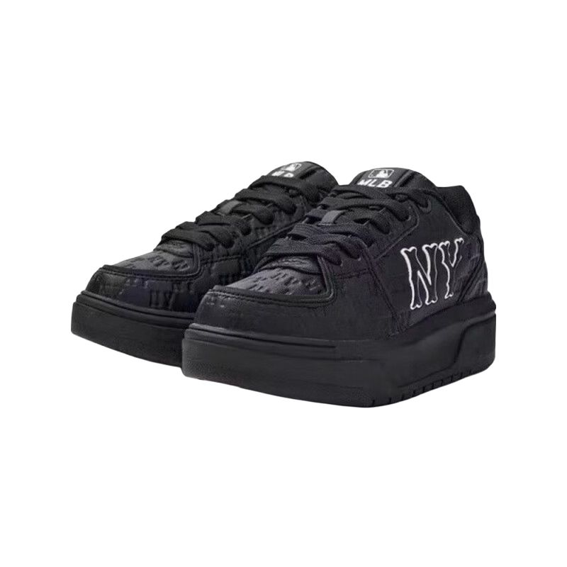 MLB New York Yankees Fashion Printed Old Flower Comfortable Versatile Low-Top Sneakers Unisex sneakers Black 3ASXE015N-50BKS