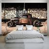 3d Retro Graffiti Photo Wallpaper Nostalgia Old Car Mural Restaurant Cafe Living Room Background Wall Paper