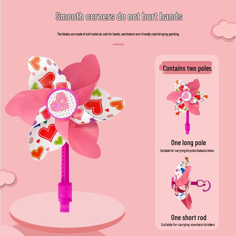 Seven-Color Rotating Pinwheel Pendant for Children's Bike or Stroller