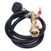 RV Gas Refill Adapter Hose with Gauge and ON Off Control Valve 3 Feet Gas Tank Extension Hose for 1 Lb Gas Tank