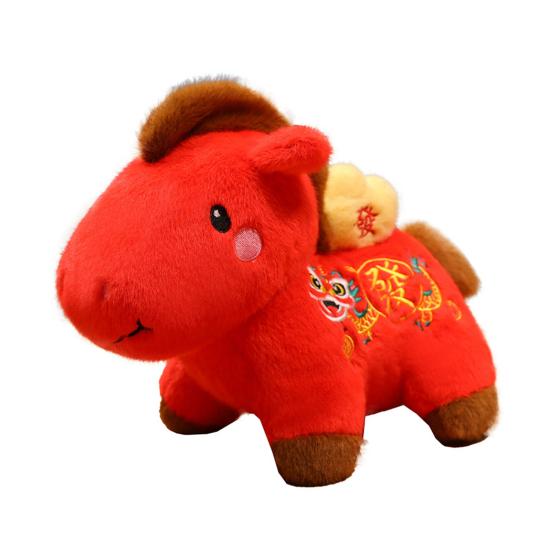 Pluszowa Lalka Konia Brelok Chiński Znak Zodiaku Rok Konia Pluszak Maskotka Noworoczna Ozdoba na Szczęście Błogosławieństwa