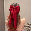 Rutschfest Eng Elegant Exquisit Federklemme Chinesischer Stil Große Schleife Band Dekoration Feder Haarspange Haaraccessoires