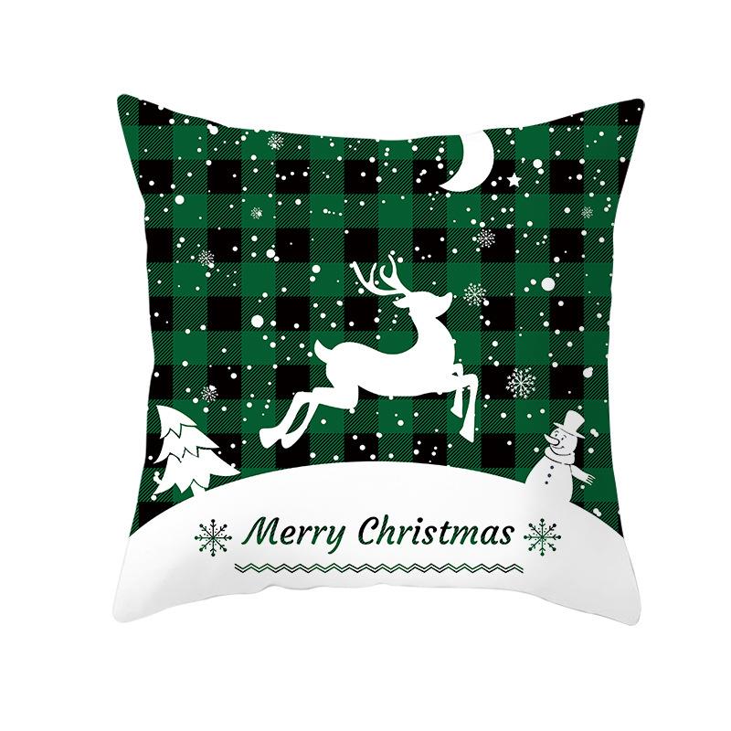 Rot und Grün Kariert Weihnachtskissenbezug Weihnachten Schneemann Geweih Kissenbezug