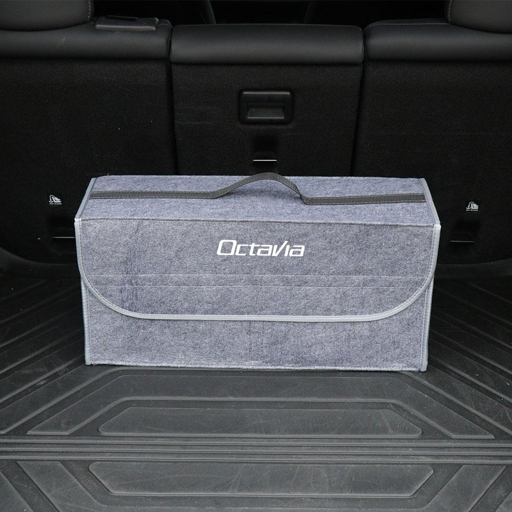 Für Skoda Octavia 3 2 A5 A7 A2 Superb 3 Fabia 2 Karoq Auto Faltbare Aufbewahrungsbox Auto Kofferraum Organizer FF6 Box Auto Aufbewahrungszubehör