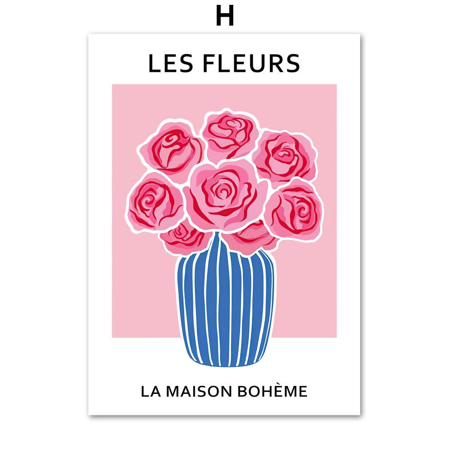 Pink Flower Market Matisse Bauhaus Fruit Wall Art Canvas Painting Nordic Posters And Prints Wall Pictures For Living Room Decor